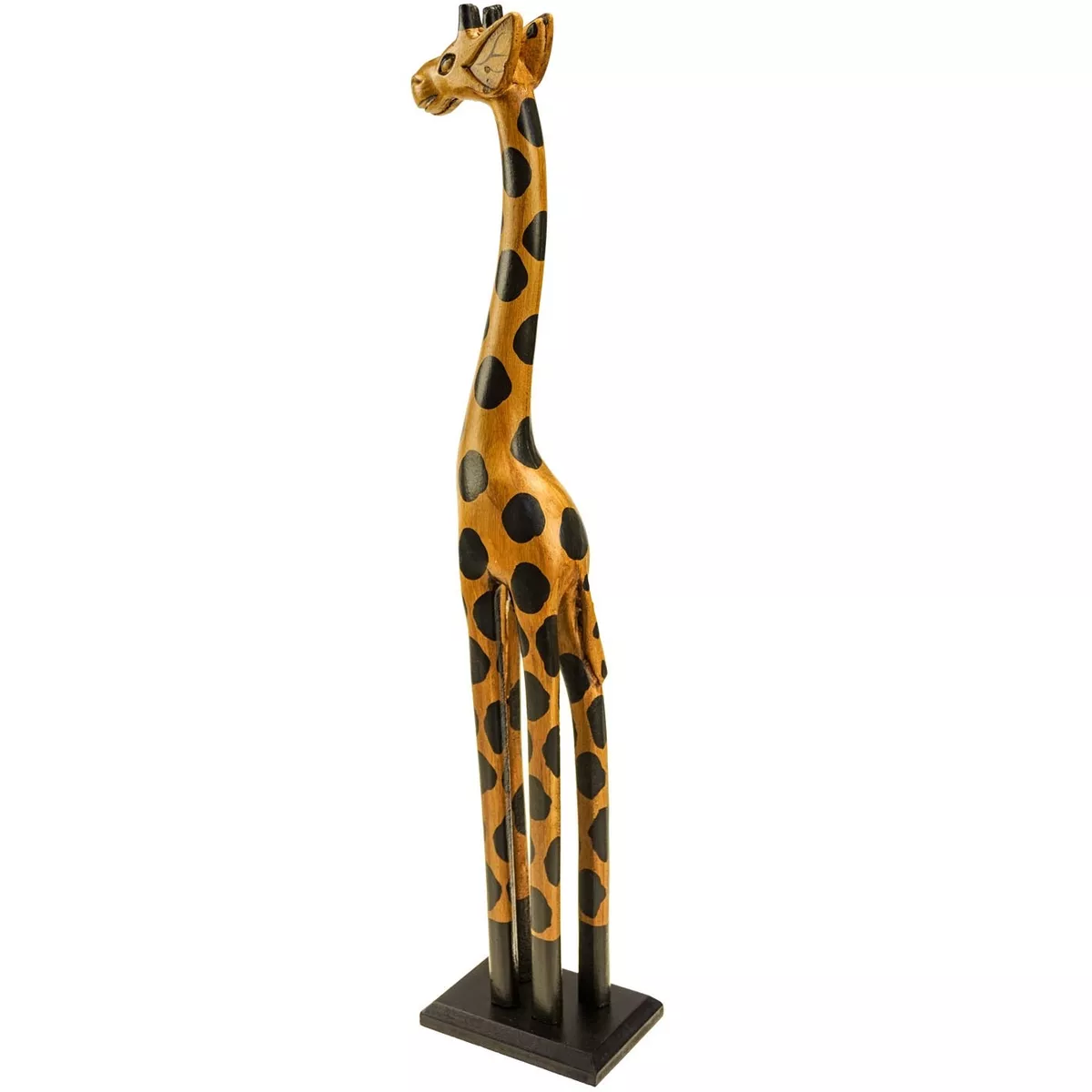 Estatua Girafa De Madeira 58cm Decorativo Casa Escritóro