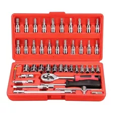 Caixa De Ferramentas Socket Set 46 Peças Auto Bike Moto