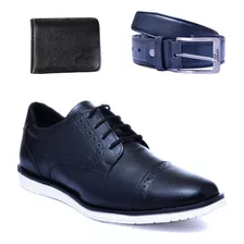 Kit Oxford Brogue Premium Masculino Cinto Carteira Couro