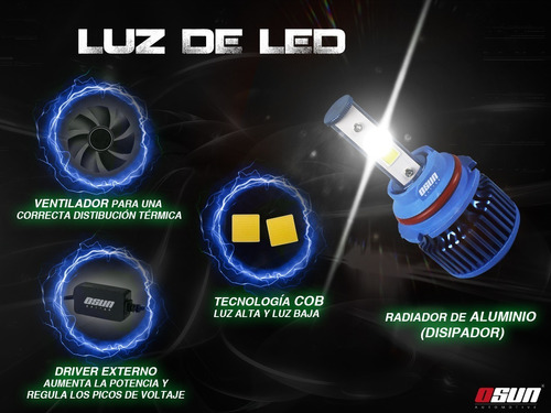 Kit Focos Led Osun Dual Rz Luces Principales Auxiliares H4 Foto 9