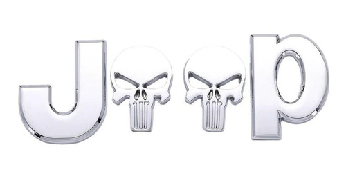 Logo Emblema Para Jeep Calavera 12.8x4.3cm Metlico Foto 4