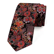 Ambesonne Corbata Para Hombre, Flores Vívidas Japonesas, 3,