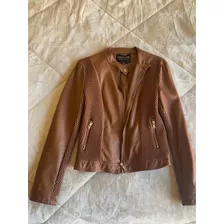 Campera Chaqueta Ecocuero Marrón Mujer