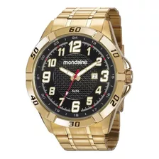 Relógio Mondaine Masculino Dourado Street Analógico Original Cor Do Fundo Preto