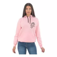 Moletom Feminino Com Flor Blusa De Frio Com Capuz