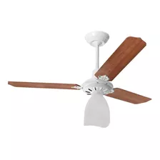 Ventilador De Teto Loren Sid Lumi M3 Branco Com 3 Pás Cor Mogno 127 v