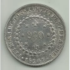 Moeda Prata Patacão Império 960 Reis 1824 R (486)