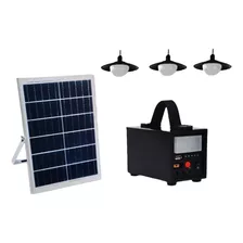 Kit Solar Portatil Panel Linterna Usb 3 Focos Luz Emergencia