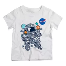 Camiseta Infantil Feminina Astronauta Nasa Planeta