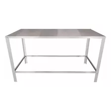 Bancada Mesa Central Tampo Inox 120 Industrial