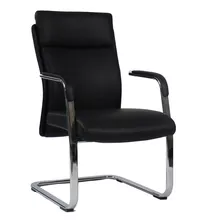 Silla Sillon Visita Escritorio Oficina Piel Oce Negra