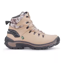 Bota Masculina Semi Impermeável De Couro Coturno Adventure