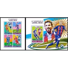 Fútbol - Messi 30 Años - Sierra Leona - Hojita + Block Mint 
