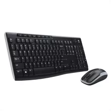 Kit De Teclado Y Mouse Inalámbrico Logitech Mk270 Español De Color Negro