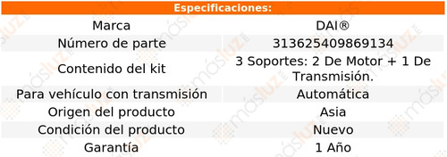 Pack Soportes Motor-trans 3 Pzs Lancer 2008/2012 Dai Foto 2