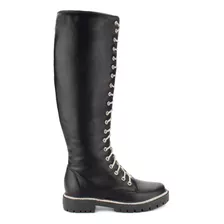 Bota Coturno Tratorado Feminino Cano Longo Com Strass Moda