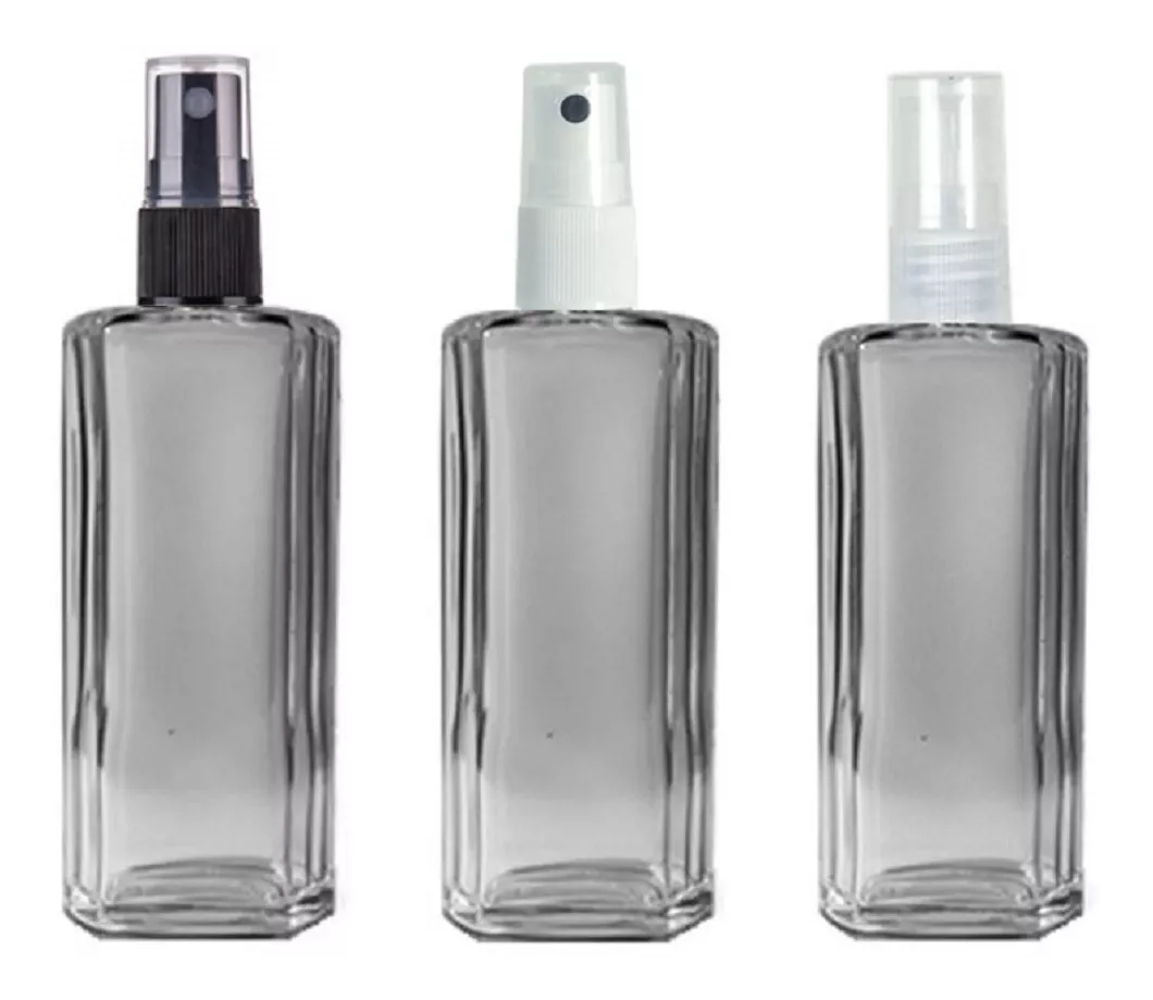 5 Frascos Vidro Para Perfume 100 Ml Válvula Spray 