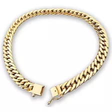 Pulseira Feminina Em Ouro 18k 750 Groumet Elo Duplo 17cm