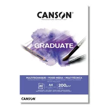 Block Canson Graduate Multiples Tecnicas A4 200gr 20 Hjs 