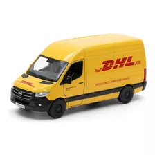 Carrinho De Ferro Mercedes Sprinter 1/48 Kinsmart Cor Amarelo