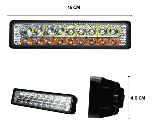 Par Faros 18 Led Bicolor Barra Blanco/mbar 5 Funciones 4x4 Foto 2