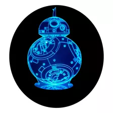 Lámpara Led 3d Bb8 Rgb Táctil Star Wars Regalo 7 Colores