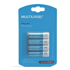 Pilhas Recarregáveis Aa Multilaser 2500mah Com 4 Unidades