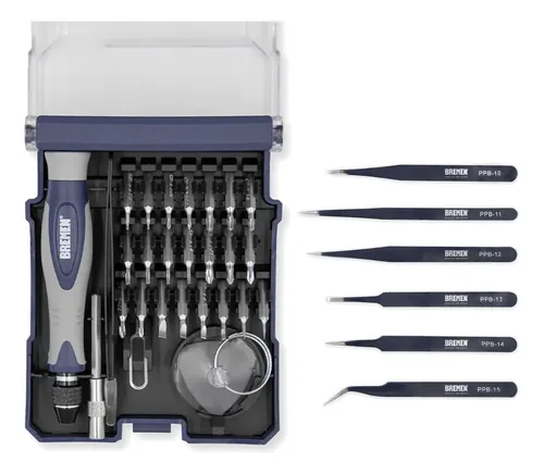 Set Destornillador Bremen Celular 29pz + 6 Pinzas Bruzelas