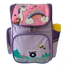 Mochila Escolar Niñas Unicornio Y Conejito Kawaii - Oficio