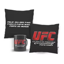 Kit Almofada Frente Verso E Caneca Dia Dos Pais Ufc Com Nome