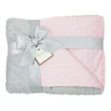 Meg Original Pink & Gray Minky Dot Baby Girl-toddler Crib Bl