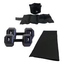 Kit Entrenamiento Colcho Mancuernas3kg Tobilleras2kg Premium