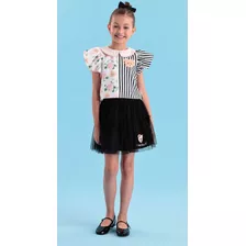 Blusa E Saia Em Tule Infantil Petit Cherie Verão