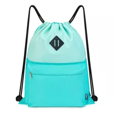 Wandf Drawstring Backpack Sports Gym Bag Con Compartimento H