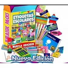 Kit Empresarial De Etiquetas Escolares 300 Diseños 