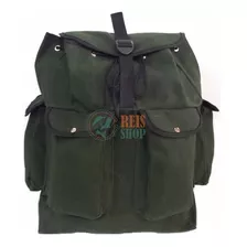 Bolsa Mochilão Romeiro Em Lona Reforçada - Pesca Acampamento Cor Verde-escuro Desenho Do Tecido Liso