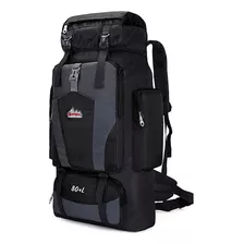 Mochila Camping Cargueira 80 Litros Reforçada E Ergonômica Cor Preto Desenho Do Tecido Liso