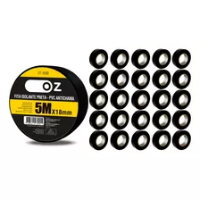 30 Rolos Fita Isolante Anti Chama Oz 18mm X 5 Metros Preta