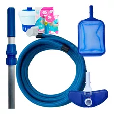 Kit Limpeza Piscina Aspirador Pastilha Clorador Mangueira 6m