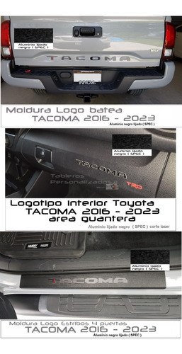 Letras Logotipo Combo  Toyota Tacoma 2016 - 2023 Aluminio Foto 10