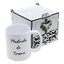 Kit Caneca Convite Padrinhos Batizado Crisma Batizado