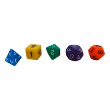 Set Dados Poliédricos X5 (4, 6, 8, 10 Y 12 Caras), Juego Rol