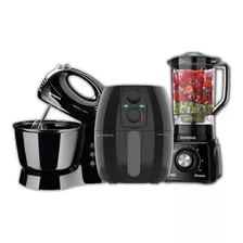 Fritadeira Air-fryer + Liquidificador Turbo + Batedeira 110v