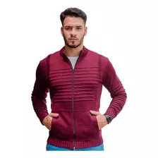 Jaqueta Masculina Blusa De Frio Malha Grossa Ziper E Bolso