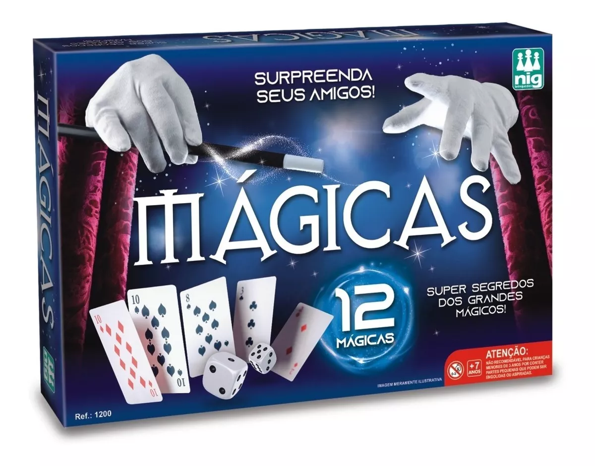 Caixa De Magicas Com 12 Truques Brinquedo Infantil - Nig