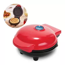 Mini Wafflera Eléctrica Waffle Redondo Estilo Retro