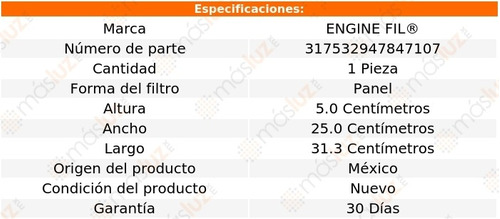 1- Filtro De Aire Gmc Canyon 5 Cil 3.7l 2008/2012 Engine Fil Foto 2