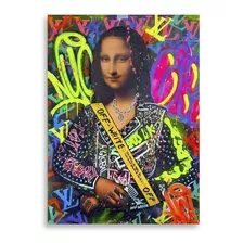 Quadro Decorativo Monalisa Neon Moderna Para Sala 60x40