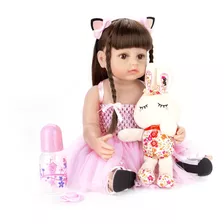 Boneca Bebê Reborn Doll Corpo De Silicone Pode Tomar Banho