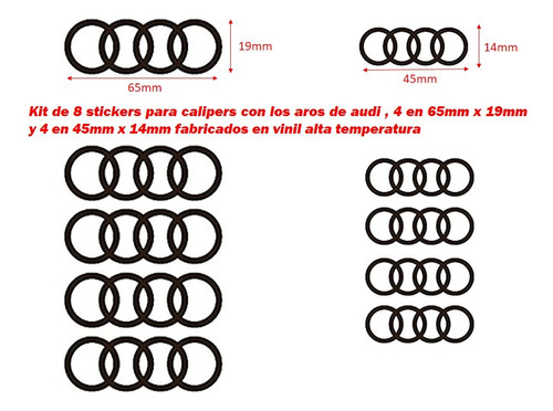 Sticker Calcomania Calipers Frenos Audi A4 A3 A1 Q5 Brembo  Foto 10